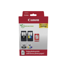 Canon CRG PG-560/CL-561 Eredeti Tintapatron Fekete/Színes + 50db Fotópapír (3713C008) nyomtatópatron & toner