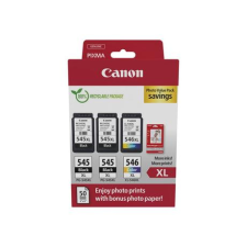  Canon PG-545XL X2 + CL-546XL eredeti tintapatron multipack + fotópapír nyomtatópatron & toner