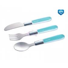 Canpol 3 Db-Os Fém Evőeszköz Készlet - menta babaétkészlet