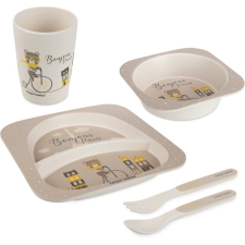 Canpol Babies Bonjour Paris Set etetőkészlet gyermekeknek Beige 5 db babaétkészlet