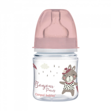 Canpol babies EasyStart anti-colic széles cumisüveg Bonjour Paris, 120 ml, 0 hó+ (rózsaszín) cumisüveg