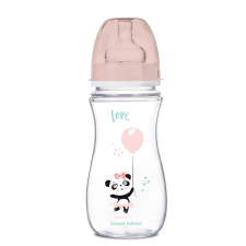Canpol babies EasyStart anti-kólikás cumisüveg EXOTIC ANIMALS 300ml rózsaszín cumisüveg