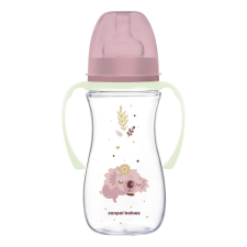 Canpol Babies EasyStart anti-kólikás cumisüveg világító fogantyúval 300ml (12h+) - Sleepy Koala - Rózsaszín cumisüveg