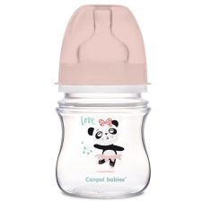 Canpol Babies EXOTIC ANIMALS széles nyakú palack, 120 ml, rózsaszín cumisüveg