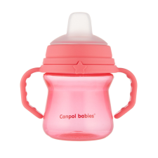 Canpol babies Itatópohár szilikonos ivócsőrrel FirstCup 150ml rózsaszín itatópohár