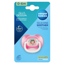  Canpol babies nyugtató szilikon cumi 0-6 hó - rózsaszín kislány cumi