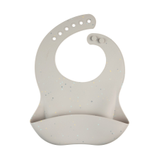 Canpol Babies szilikon előke zsebbel (szürke) babaétkészlet