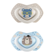Canpol Babies Szimmetrikus szilikon cumi szett, 0-6m BONJOUR PARIS, kék cumi