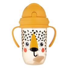 Canpol Súlyozott szívószálas itatópohár BabiesBoo 270ml gepárd babaétkészlet