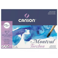 CANSON Akvarellpapír tömb - A3 - 270 g - Montval Torchon Aquarelle (12 ív) decoupage papír