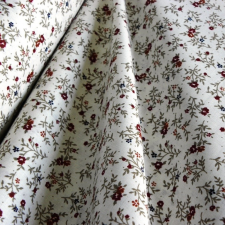 Canvas BERTA, apró bordó virágos, leveles mintás pamut vászon méteráru