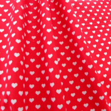 Canvas HEART, szívecske mintás pamutvászon, piros méteráru