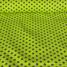 Canvas Kiwizöld, fekete pöttyös pamutvászon méteráru