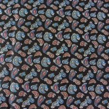 Canvas PAISLEY, kismintás pamutvászon, fekete méteráru