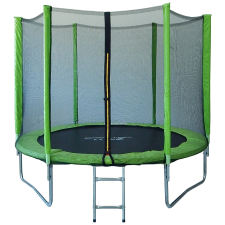 Capetan® - 120Kg - terhelhetőségű 244cm átm. Jelly Lime trambulin hálóval és létrával trambulin szett
