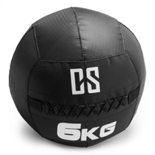 Capital Sports CAPITAL SPORTS Bravor Wall Ball medicinlabda, PVC, dupla varrások, 6kg, fekete medicinlabda