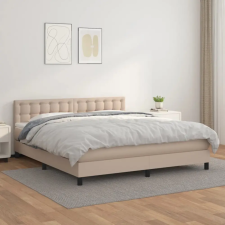  cappuccino színű műbőr rugós ágy matraccal 160 x 200 cm ágy és ágykellék