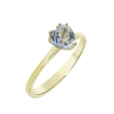  Capri Heart of Zakynthos Fehér Topáz 14kt 1.02 ct Eljegyzési gyűrű gyűrű