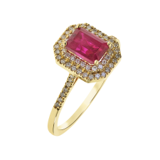  Capri Manhattan Luxury Rubin és Gyémánt 14kt 1.44 ct gyűrű gyűrű