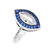  Capri Ocean Blue Hegyi Kristály 925 Ezüst 0.7 ct gyűrű