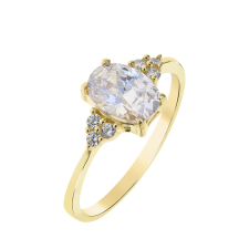  Capri Oslo Fehér Topáz 14kt 1.4ct eljegyzési gyűrű gyűrű