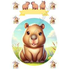  Capybara - Ehető tortaostya szett alapvető élelmiszer
