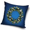 Carbotex Karácsonyi párnahuzat - Karácsonyi koszorú, kék, 40×40 cm