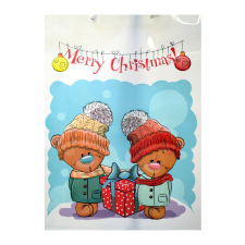 Cardex Ajándéktáska Karácsonyi macikkal és Merry Christmas felirattal 32,5x45,5x10cm ajándéktasak