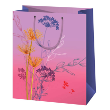 Cardex Lila, virágokkal díszített nagy méretű exkluzív ajándéktáska 27x14x33cm-es ajándéktasak