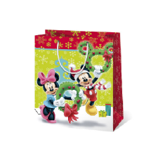 Cardex Mickey egeres és Minnie egeres karácsonyi óriás méretű ajándéktáska 33x15x45cm ajándéktasak