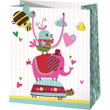Cardex Pink elefántos közepes méretű ajándéktáska 18x10x23cm ajándéktasak