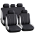 CARGUARD Autós üléshuzat szett - szürke / fekete - 9 db-os - HSA003 (Autós üléshuzat szett)