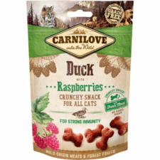 Carnilove Cat Crunchy Snack Duck &amp; Raspberries- Kacsa Hússal és Málnával 50g jutalomfalat macskáknak