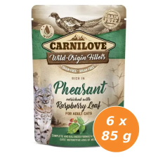 Carnilove Cat tasakos Pheasant with Raspberry Leaves - Fácán málnalevéllel 6x85g macskaeledel
