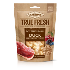  -Carnilove True Fresh Raw freeze-dried snack Duck with red fruits-kacsa bogyós gyümölcsökkel 40g jutalomfalat kutyáknak