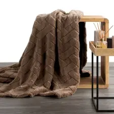  Caro plüss takaró Sötétbarna 200x220 cm lakástextília
