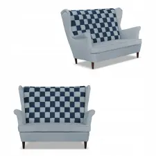  Carol Duo Skandináv Szárnyas Kanapé Family Furniture Szürke És Sötétkék bútor