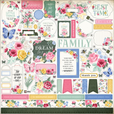Carta Bella Bloom Matrica 12&quot; (30 cm) Cardstock Stickers (1 ív) matrica