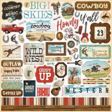 Carta Bella Cowboys Matrica 12" (30 cm) Cardstock Stickers (1 ív) matrica