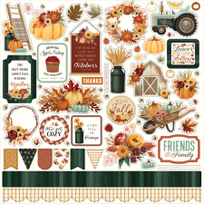 Carta Bella Harvest Matrica 12" (30 cm) Cardstock Stickers (1 ív) matrica