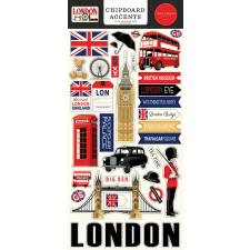 Carta Bella London Chipboard 6"X12" Chipboard Accents (1 ív) dekorációs kellék