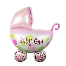 Carucior Party Fólia lufi, Baby Girl, rózsaszín, 85 cm - Krista® party kellék