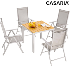 Casaria Bern 4 személyes ALU kerti étkező szett kerti bútor garnitúra WPC asztallap krém 994701 kerti bútor
