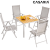 Casaria Bern 4 személyes ALU kerti étkező szett kerti bútor garnitúra WPC asztallap krém 994701