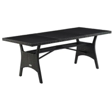  Casaria Takeo polyrattan kerti asztal fekete 190x90x75cm WPC asztallappal (993347) kerti bútor