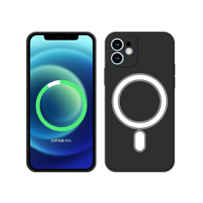 CASE AND PRO iPhone 12/12 Pro mágneses szilikon tok, Fekete tok és táska