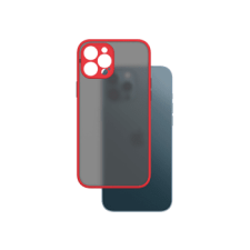 CASE AND PRO iPhone 12 műanyag tok, piros-fekete (Matt-Iph12-Rbk) tok és táska