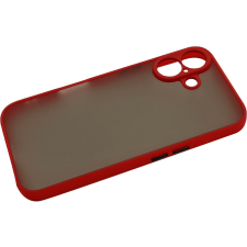 CASE AND PRO iPhone 16 műanyag tok, piros-fekete (MATT-IPH16-RBK) tok és táska