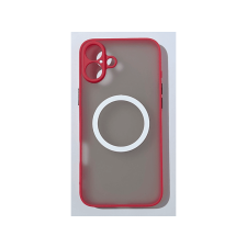 CASE AND PRO iPhone 16 Plus mágneses műanyag tok, piros-fekete (MATTMIPH16P-RBK) tok és táska