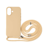 CASE AND PRO iPhone 16 TPU+PC fesztiváltok, édes barack, azonos színű nyakbaakasztóval (FEST-IPH16PE-PE)